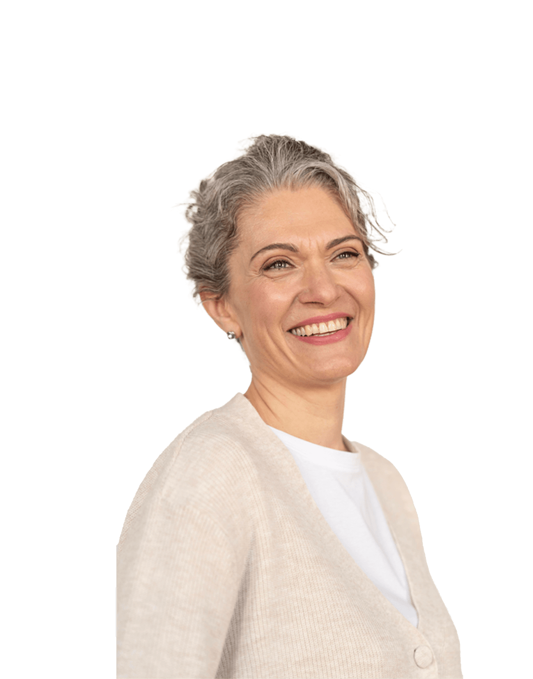 Een zeer tevreden vrouw na haar beslissing om op latere leeftijd nog een coachingtraject te volgen bij Level Coaching.